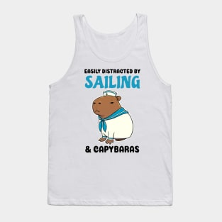 Easily Distracted by Sailing and Capybaras Tank Top